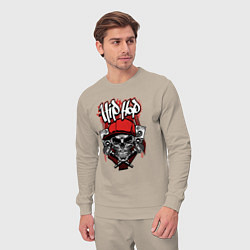 Костюм хлопковый мужской Hip-hop skeletor, цвет: миндальный — фото 2