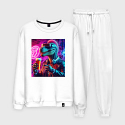 Костюм хлопковый мужской Neon beersaur - neon glow, цвет: белый