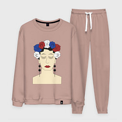 Мужской костюм Женский портрет: девушка в венке триколор