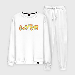 Костюм хлопковый мужской Love Africa, цвет: белый