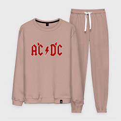 Костюм хлопковый мужской AC DC devil, цвет: пыльно-розовый