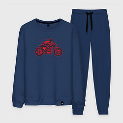Костюм хлопковый мужской Speedy biker, цвет: тёмно-синий