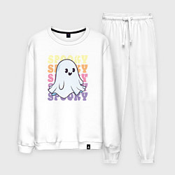 Костюм хлопковый мужской Cute little spooky ghost, цвет: белый