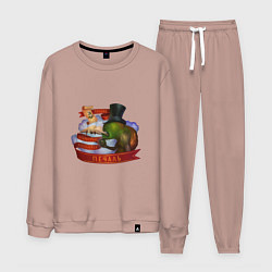 Костюм хлопковый мужской Мудрость и Печаль - Сэр Троглодит, цвет: пыльно-розовый