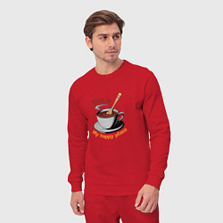 Костюм хлопковый мужской Счастье в мелочах, цвет: красный — фото 2