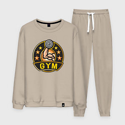 Костюм хлопковый мужской Gym stars, цвет: миндальный
