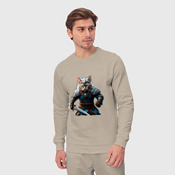 Костюм хлопковый мужской Кот викинг, цвет: миндальный — фото 2