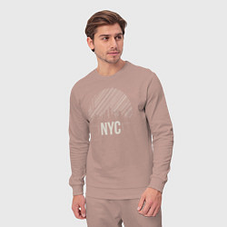 Костюм хлопковый мужской NYC vibe, цвет: пыльно-розовый — фото 2