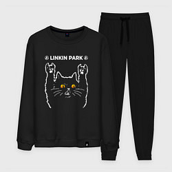 Костюм хлопковый мужской Linkin Park 2024 rock cat, цвет: черный