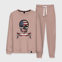 Костюм хлопковый мужской Skull USA, цвет: пыльно-розовый