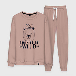 Костюм хлопковый мужской Wild bear, цвет: пыльно-розовый