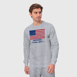 Костюм хлопковый мужской США - независимость и свобода, цвет: меланж — фото 2