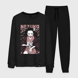 Костюм хлопковый мужской Nezuko black total cost, цвет: черный