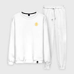 Костюм хлопковый мужской Мы русские с нами Бог малый КЦК желтый, цвет: белый