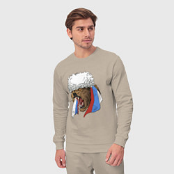 Костюм хлопковый мужской Русский медведь арт, цвет: миндальный — фото 2