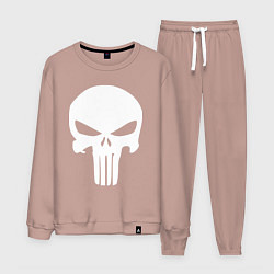 Костюм хлопковый мужской Punisher logo, цвет: пыльно-розовый
