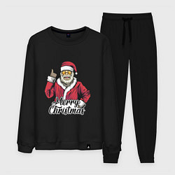 Костюм хлопковый мужской Christmas Santa, цвет: черный