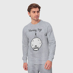 Костюм хлопковый мужской Овечка - йога, цвет: меланж — фото 2