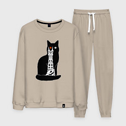 Костюм хлопковый мужской Кот Саурон, цвет: миндальный