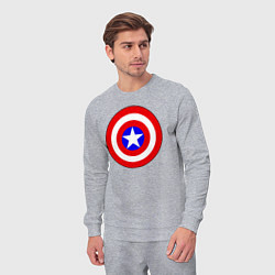 Костюм хлопковый мужской Captain America logo, цвет: меланж — фото 2