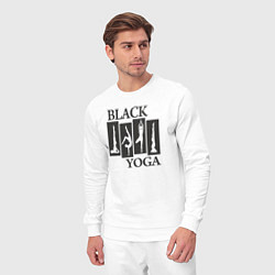 Костюм хлопковый мужской Yoga black, цвет: белый — фото 2