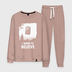 Костюм хлопковый мужской Tardis believe, цвет: пыльно-розовый