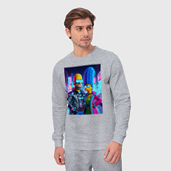 Костюм хлопковый мужской Гомер и Мардж Симпсоны - киберпанк, цвет: меланж — фото 2