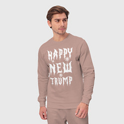 Костюм хлопковый мужской Happy new Trump - motto, цвет: пыльно-розовый — фото 2