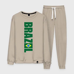 Костюм хлопковый мужской Brazil Football, цвет: миндальный