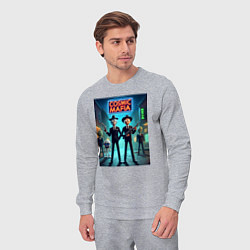 Костюм хлопковый мужской Rick and Morty - cosmic mafia, цвет: меланж — фото 2