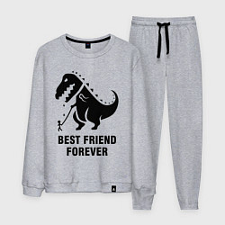 Костюм хлопковый мужской Godzilla best friend, цвет: меланж