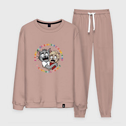 Костюм хлопковый мужской Давайте сохранять панику, цвет: пыльно-розовый
