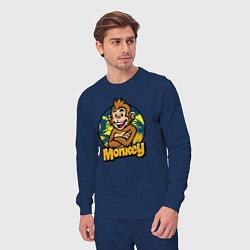 Костюм хлопковый мужской Monkey jungle, цвет: тёмно-синий — фото 2
