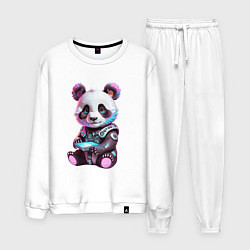 Костюм хлопковый мужской Funny panda - cyberpunk fantasy, цвет: белый