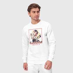 Костюм хлопковый мужской Бармен Диона, цвет: белый — фото 2