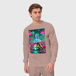 Костюм хлопковый мужской Рик на космическом мотоцикле - нейроарт, цвет: пыльно-розовый — фото 2