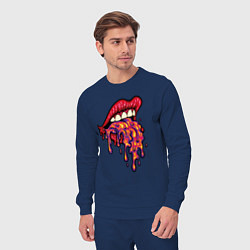 Костюм хлопковый мужской Crazy lips, цвет: тёмно-синий — фото 2
