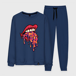 Костюм хлопковый мужской Crazy lips, цвет: тёмно-синий