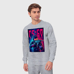 Костюм хлопковый мужской Counter Strike go - neon glow, цвет: меланж — фото 2