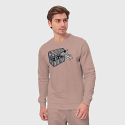 Костюм хлопковый мужской Космический сундук, цвет: пыльно-розовый — фото 2