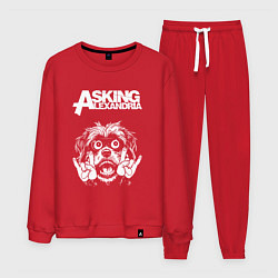 Костюм хлопковый мужской Asking Alexandria rock dog, цвет: красный