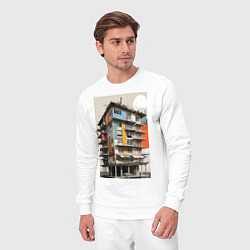 Костюм хлопковый мужской Старая панелька, цвет: белый — фото 2