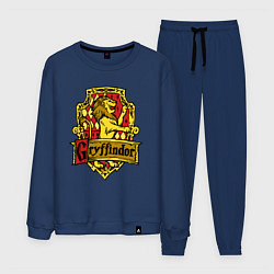 Костюм хлопковый мужской Hogwarts - gryffindor logo, цвет: тёмно-синий