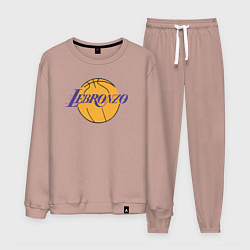 Костюм хлопковый мужской Lebronzo, цвет: пыльно-розовый