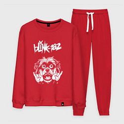 Костюм хлопковый мужской Blink 182 rock dog, цвет: красный