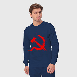 Костюм хлопковый мужской Sickle and hammer red paint, цвет: тёмно-синий — фото 2
