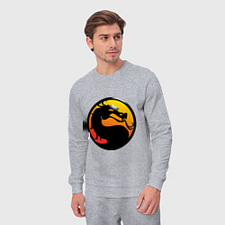Костюм хлопковый мужской Mortal kombat logo, цвет: меланж — фото 2