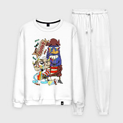 Костюм хлопковый мужской Flapjack - rainbow, цвет: белый