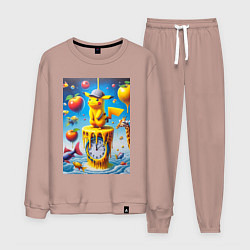 Мужской костюм Funny Pikachu and fishes - surrealism