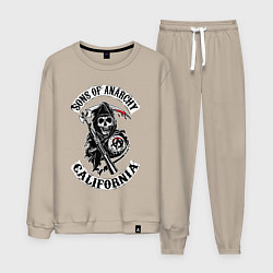 Костюм хлопковый мужской Sons of anarchy - logo, цвет: миндальный